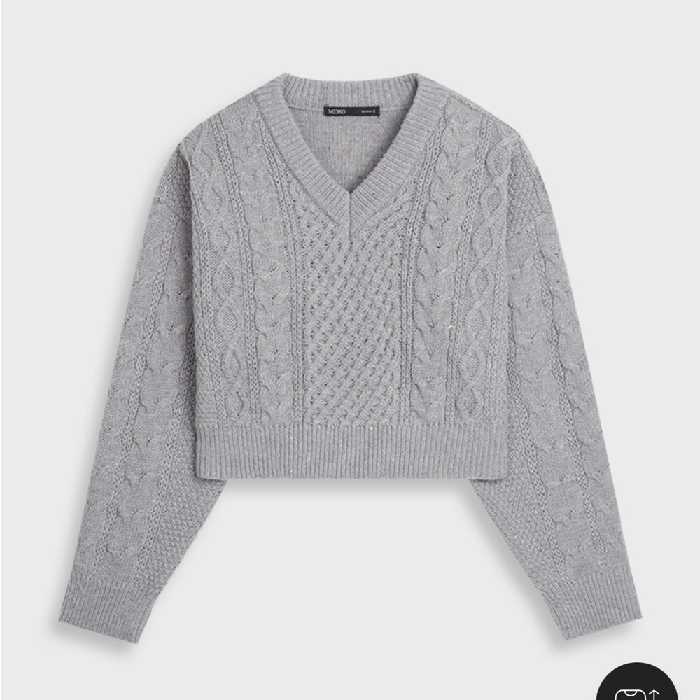 Mixxo Cable Pullover - Melange Grey - M